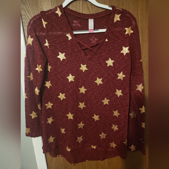 Expressions Deep Red Knit Sweater - Picture 1 of 3